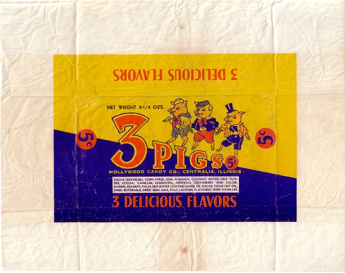 1930s 3 Pigs Candy Wrapper