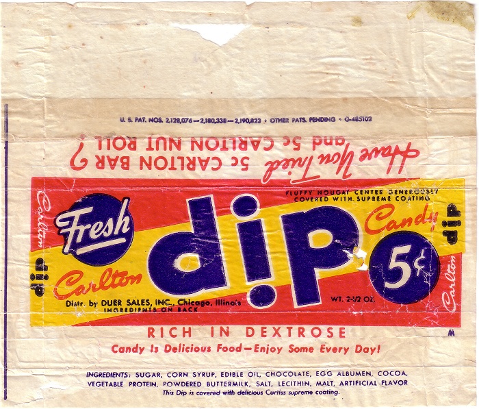 1950s Carlton Dip Candy Wrapper