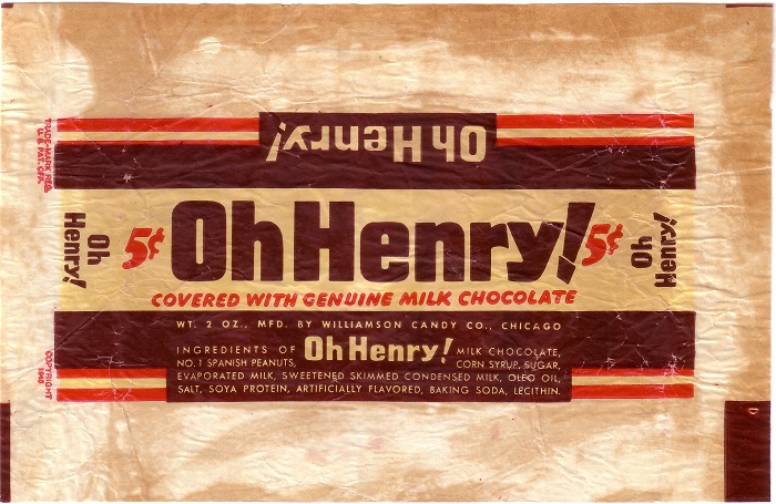 1945 Oh Henry Candy Wrapper