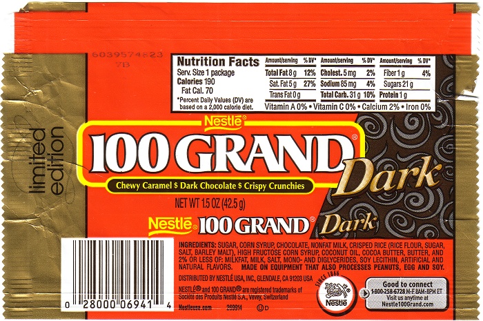 2006 100 Grand Dark Candy Wrapper