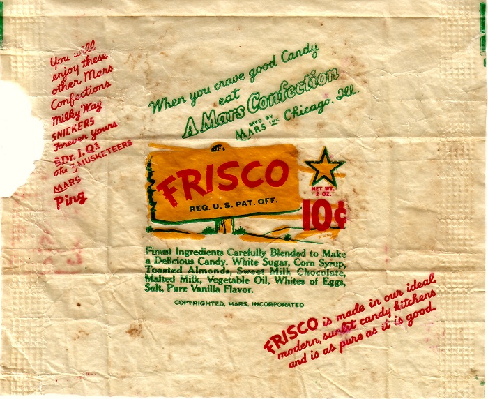 1960s Frisco Candy Wrapper