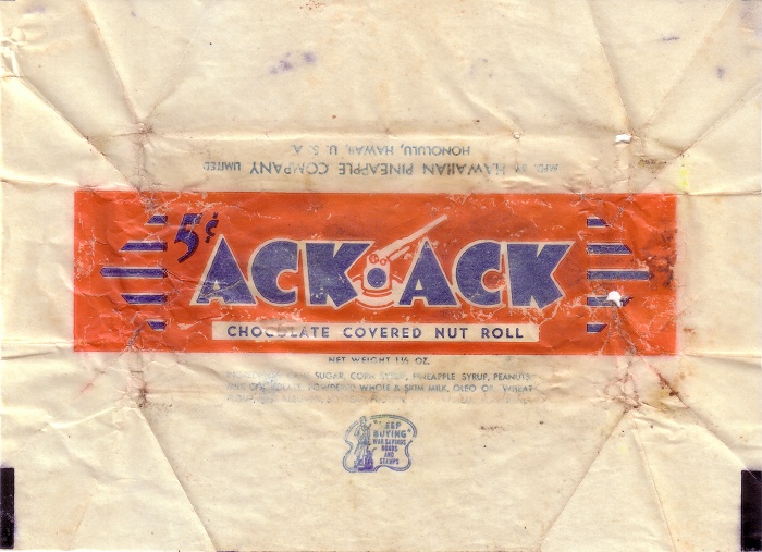 1940s Ack Ack Candy Wrapper
