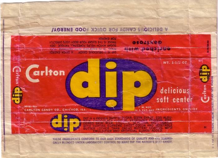 1950s Carlton Dip Candy Wrapper