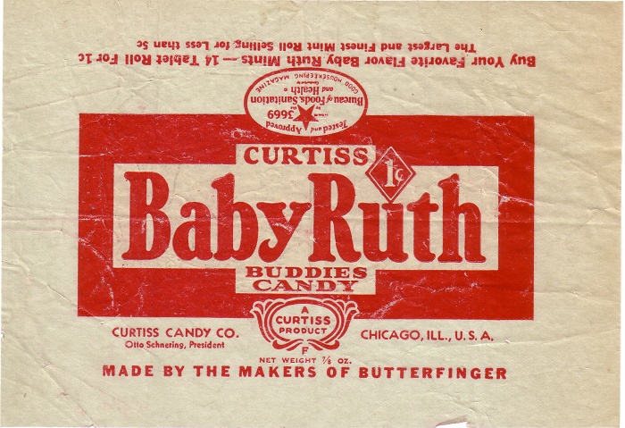 1930s Baby Ruth Candy Wrapper