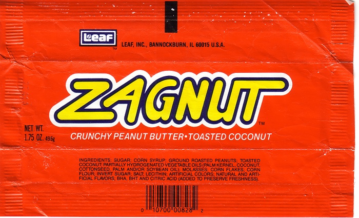 1980s Zagnut Candy Wrapper