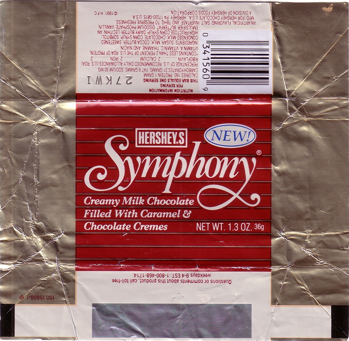 1991 Symphony Candy Wrapper