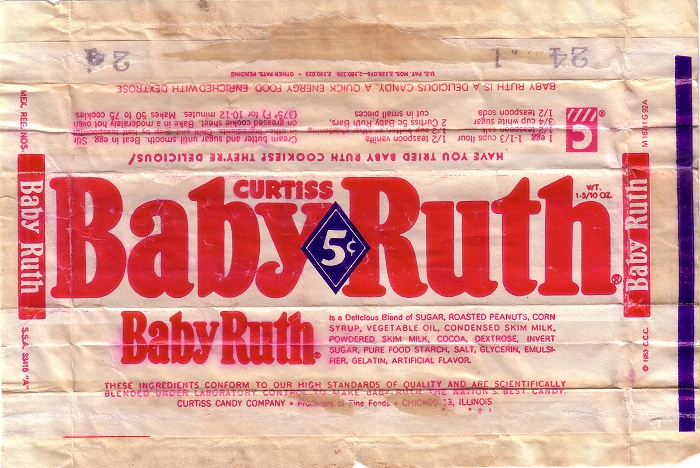 1963 Baby Ruth Candy Wrapper