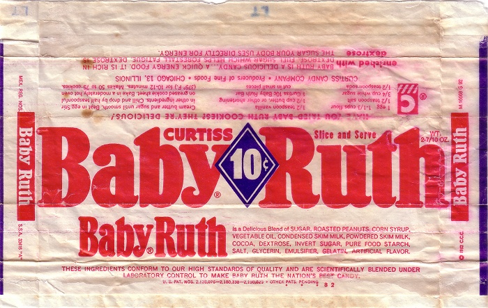1963 Baby Ruth Candy Wrapper