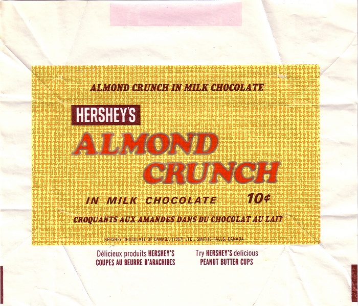 1967 Almond Crunch Candy Wrapper