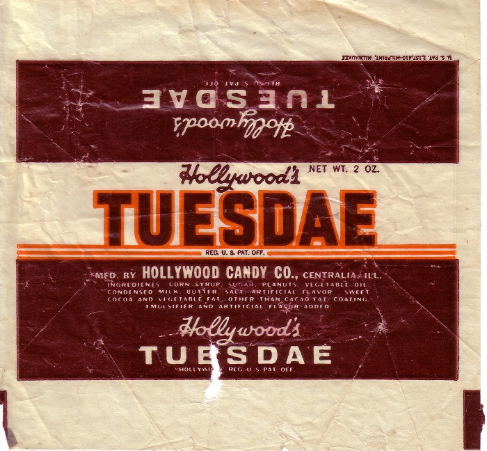 1950s Tuesdae Candy Wrapper