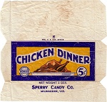 1930s Chicken Dinner Candy Wrapper