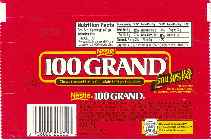 2003 100 Grand Candy Wrapper