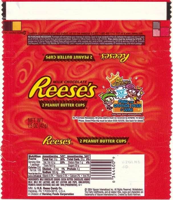 2005 Reeses Candy Wrapper