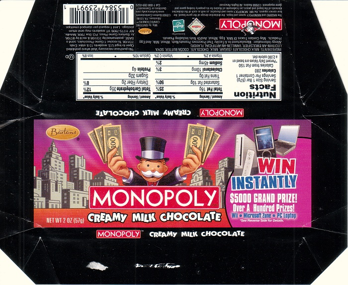 2007 Monopoly Candy Wrapper