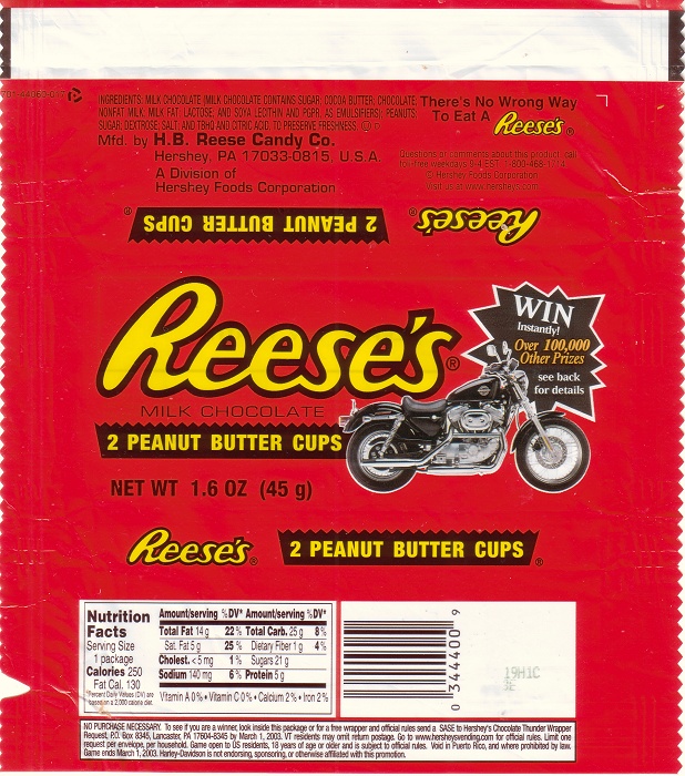 2002 Reeses Candy Wrapper