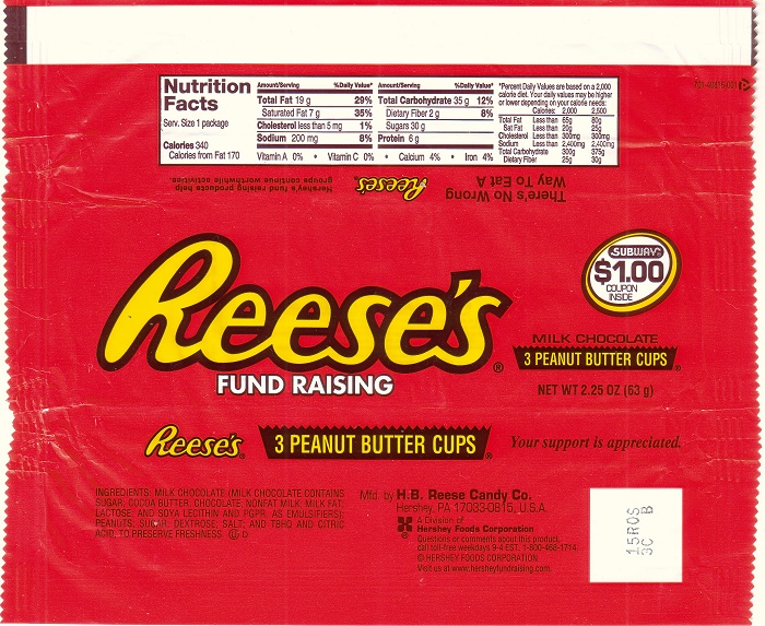 2002 Reeses Candy Wrapper