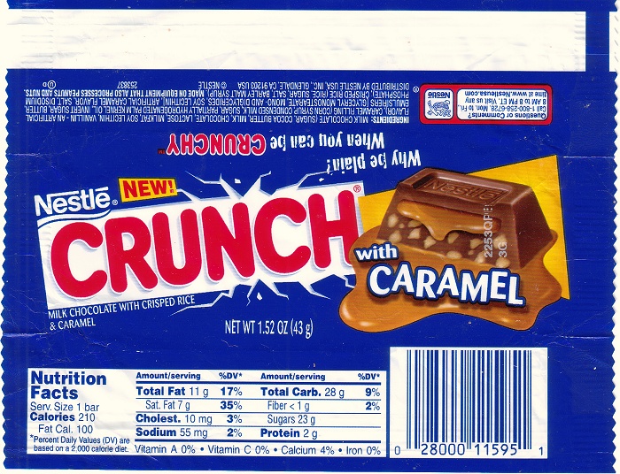 2002 Crunch with Caramel Candy Wrapper