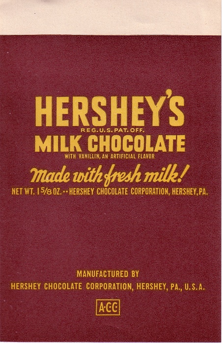 1960s Hershey Candy Wrapper