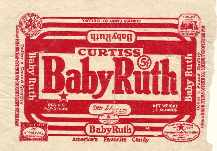 1940s Baby Ruth Candy Wrapper