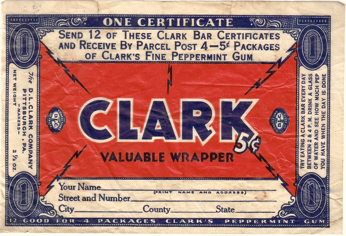 1930s Clark Candy Wrapper