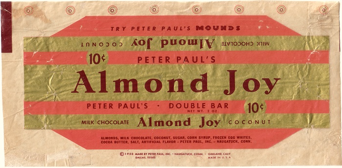 1950 Almond Joy Candy Wrapper