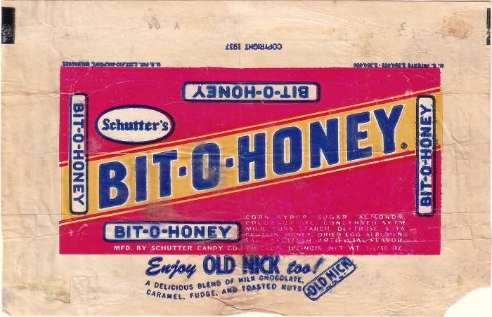 1937 Bit-O-Honey Candy Wrapper