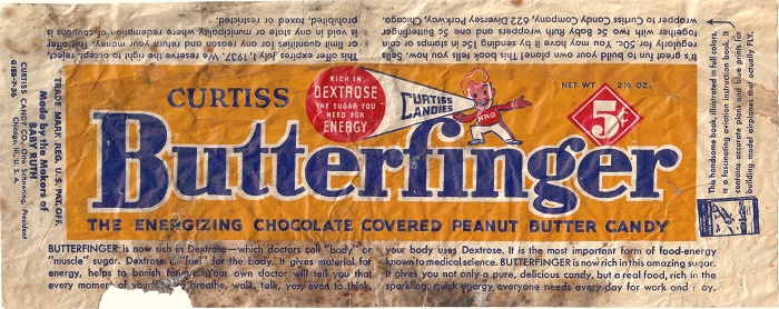 1936 Butterfinger Candy Wrapper