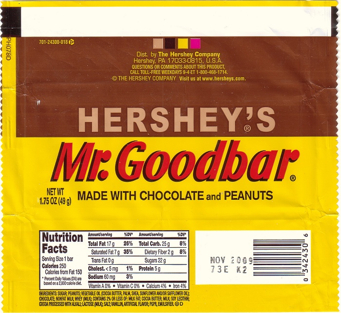 2008 Mr Goodbar Candy Wrapper