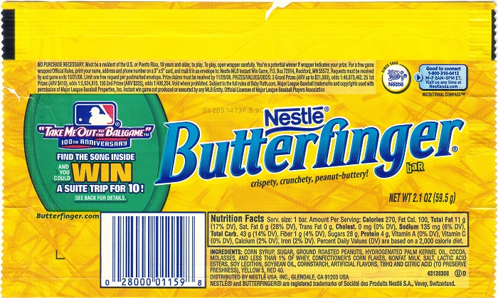 2009 Butterfinger Candy Wrapper