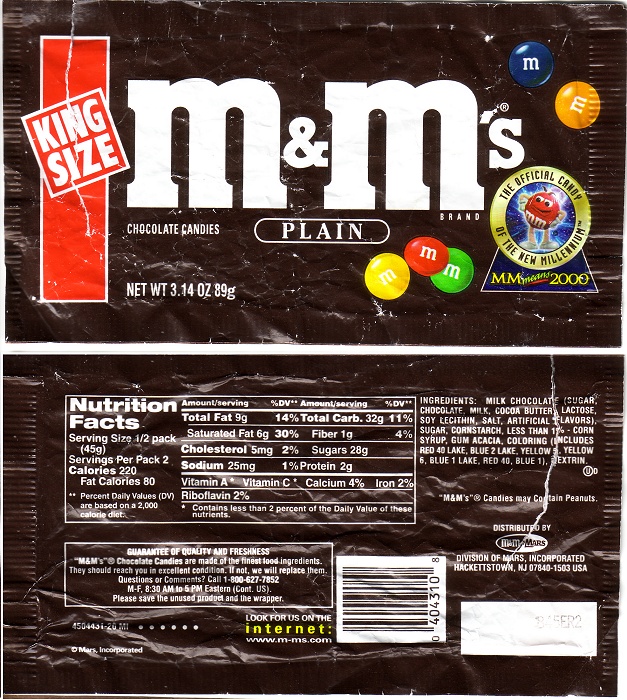 1998 M&M Candy Wrapper