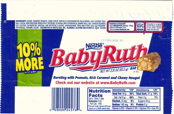 2002 Baby Ruth - Candy Wrapper Archive