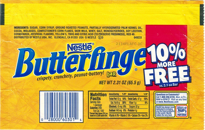 2003 Butterfinger Candy Wrapper