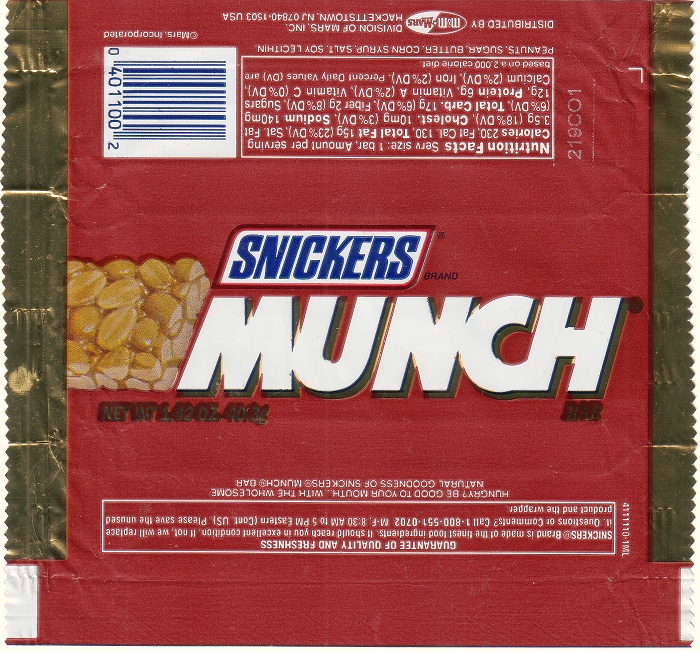 2002 Munch Candy Wrapper