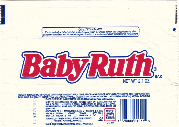 1980s Baby Ruth Candy Wrapper