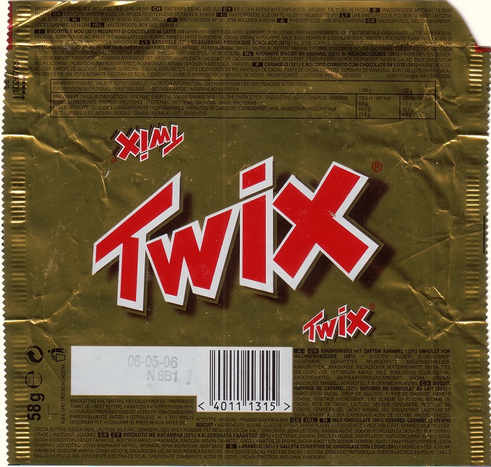 2006 Twix Candy Wrapper