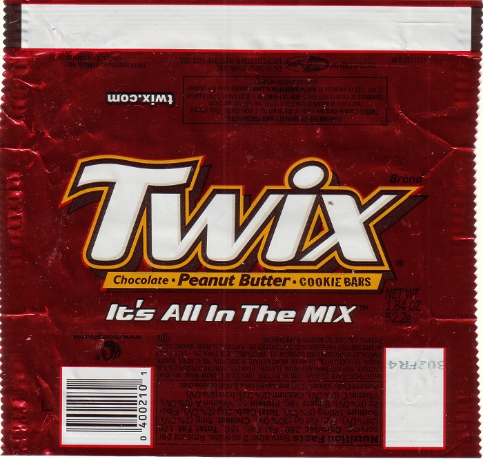 2003 Twix Peanut Butter Candy Wrapper