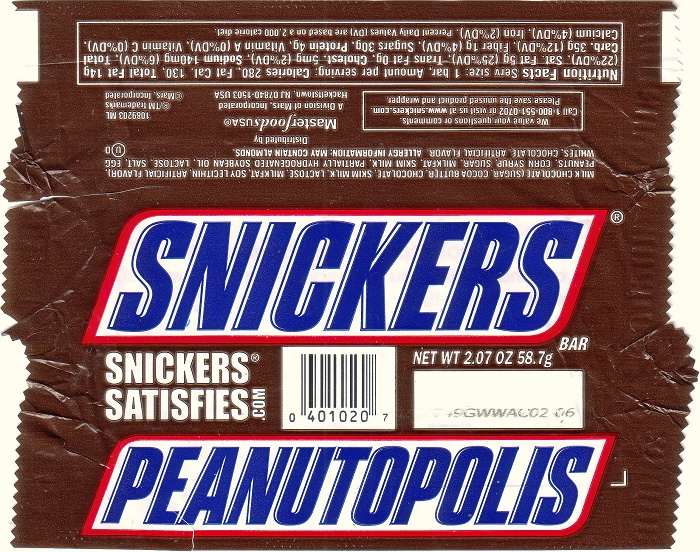 2007 Snickers Candy Wrapper
