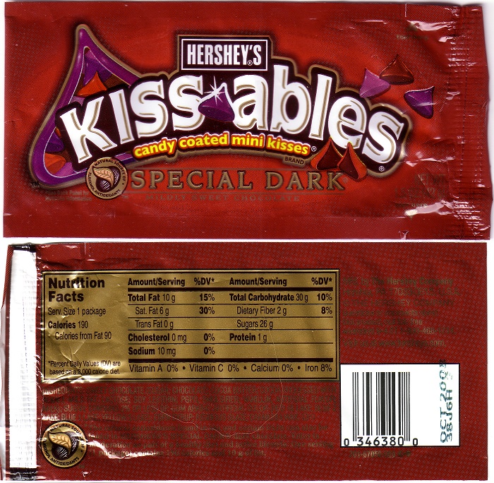 2007 Kissables Dark Candy Wrapper