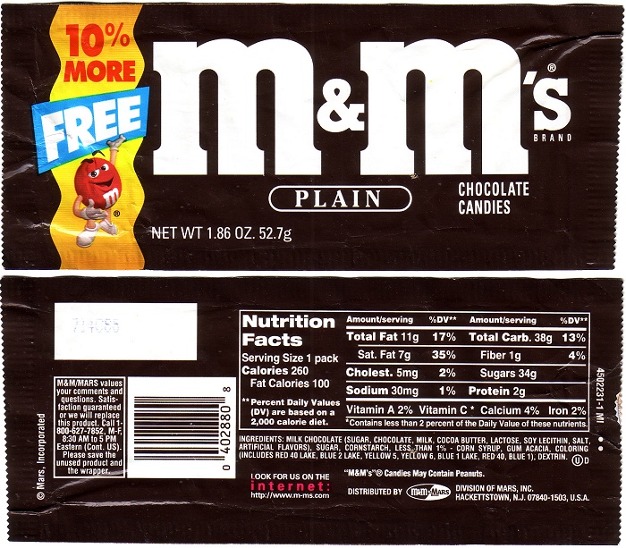 1997 M&M Candy Wrapper