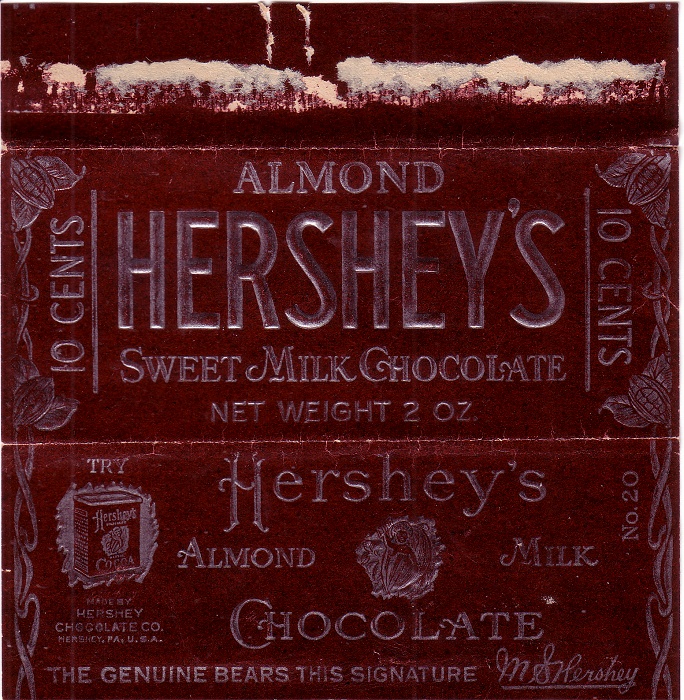 1920s Almond Hershey Candy Wrapper