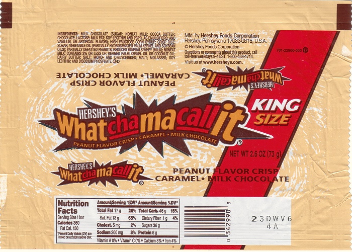2004 Whatchamacallit Candy Wrapper