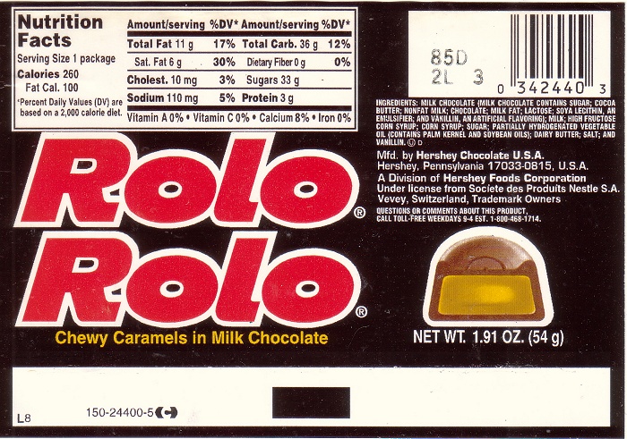 2001 Rolo Candy Wrapper
