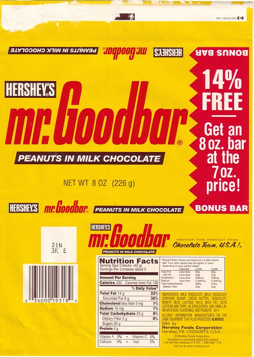 2002 Mr Goodbar Candy Wrapper