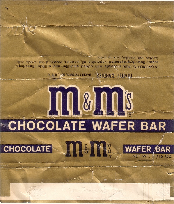 1960s M&M Waffer Bar Candy Wrapper