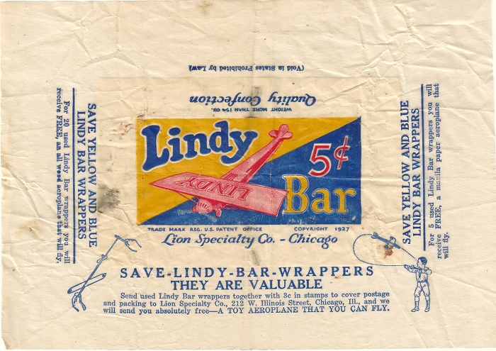 1927 Lindy Bar Candy Wrapper