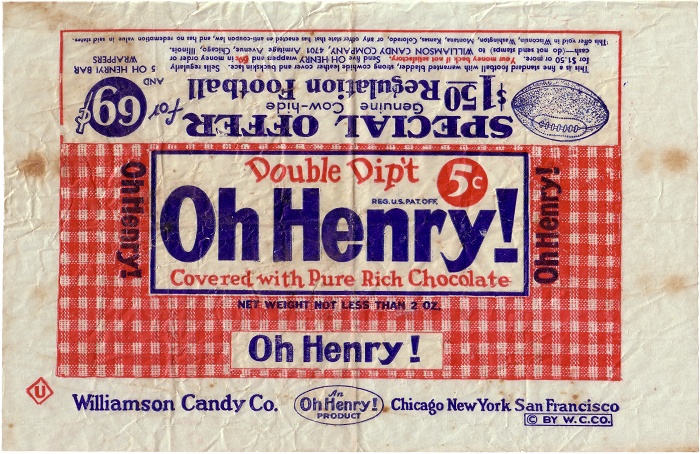 1930s Oh Henry Candy Wrapper