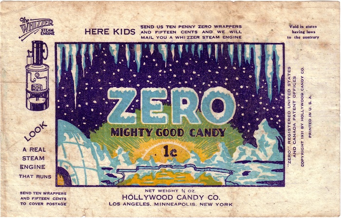 1931 Zero Candy Wrapper