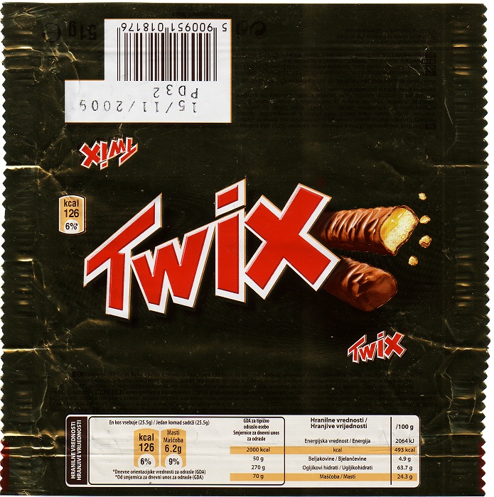 2009 Twix Candy Wrapper