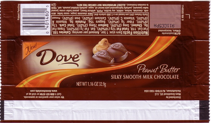 2009 Dove Peanut Butter Candy Wrapper