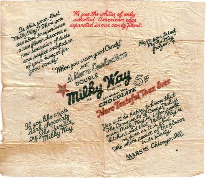 1950s Milky Way Candy Wrapper